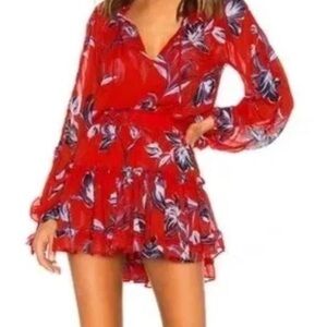 Misa red chiffon dress